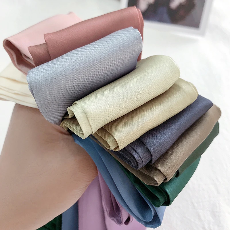 S3227c71e516248f19683d1efe796b48fa Solid Color Long Silk Skinny Scarf Women Neck Skinny Scarves Hairband Lady Narrow Neckerchief Bag Ribbons Brand Choker Streamer Mallzona