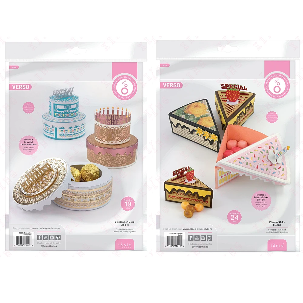 

2022 Arrival New Metal Cutting Dies Scrapbook Diary Decoration Embossing Template Diy Handmade Celebration Piece of Cake Die Set