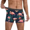 Flamingo Hibiscus Tropical Leaves Man's Boxer Briefs Underpants Highly Breathable Top Quality Birthday Gifts 4