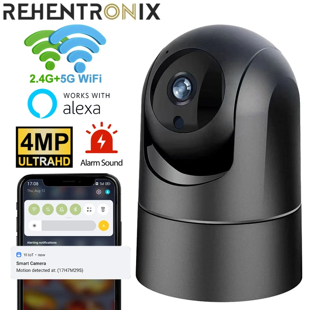 Caméra de Surveillance WiFi 2.4g/5g 4MP sécurité à domicile intelligente caméra  WiFi intérieure sans fil suivi automatique moniteur bébé caméra IP Alexa -  AliExpress