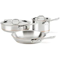 All-Clad Copper Core 5-Ply Stainless Steel Cookware Set, 5 Piece, Induction, Oven Broiler Safe 600F, Pots and Pans, Sauce Pan 1