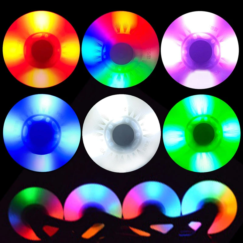 8 or 4 PCS Flashing Wheels for Inline Roller Skates 80 76 72 70 68 64 62 60 mm Slalom Sliding Tires
