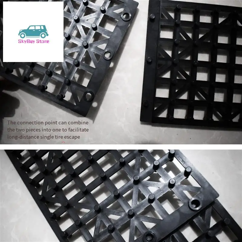 4Pcs Car Snow Mud Off Plate Tire Traction Foldable Skid Plate Nonslip Mat Sand Snow Chain Wheel Anti Skid Snowboarding