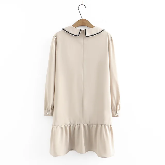 피터팬 칼라 인어 프린트 원피스 오버사이즈