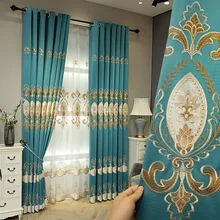 

New Curtains for Living Dining Room Bedroom European Embroidery High-end Luxury Window Curtain Room Decor
