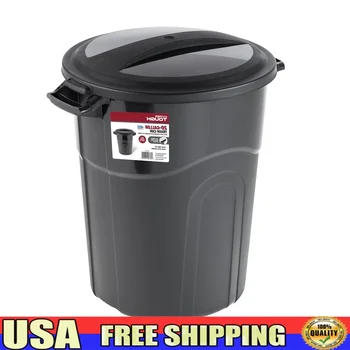 20-Gallon Heavy-Duty Plastic Garbage Can with Click-Lock Lid 1