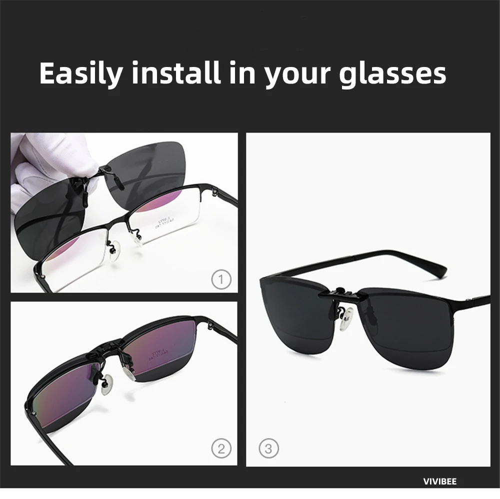 Polarized Vintage Clip-On Sunglasses with UV400 Protection