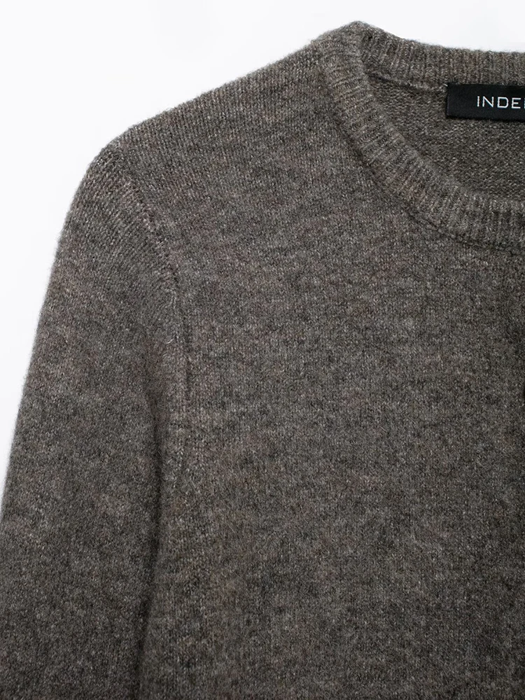 Casual Chic Women Cardigan Long Sleeve Metal Button Vintage Knitting Cardigans 2025 Autumn Winter Short Sweater Coat