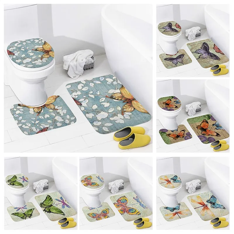 

Non slip shower mat bathroom carpet shower beach style decoration water absorbing bathtub carpet toilet cover decoration cover