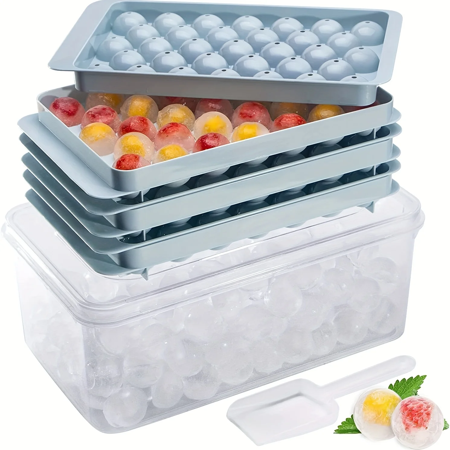 Ice Box with Lid, One-Click Ice Removal, Easily Removable Mold Ice Tray,  Complementary Food Ice Cube, DIY Ice Tray with Lid - AliExpress