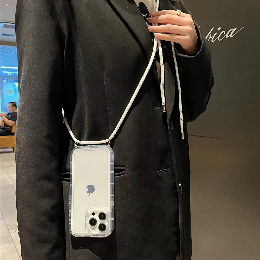 Funda de neopreno para teléfono celular, suave, elástica, a prueba de  golpes, funda cruzada con cordón para collar para iPhone 12 Pro Max XS,  Samsung