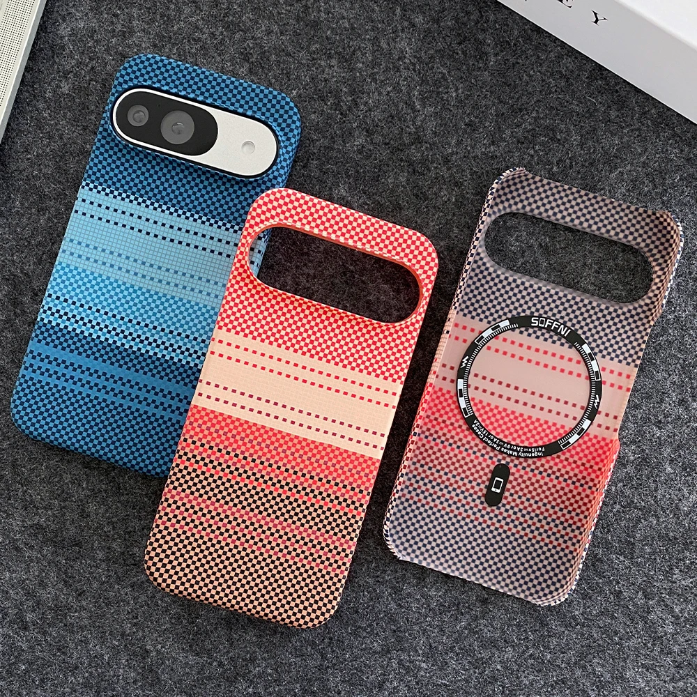 Luxury Colorful Kevlar Pattern Magnetic Phone Case with Magsafe Wireless Charging Capability