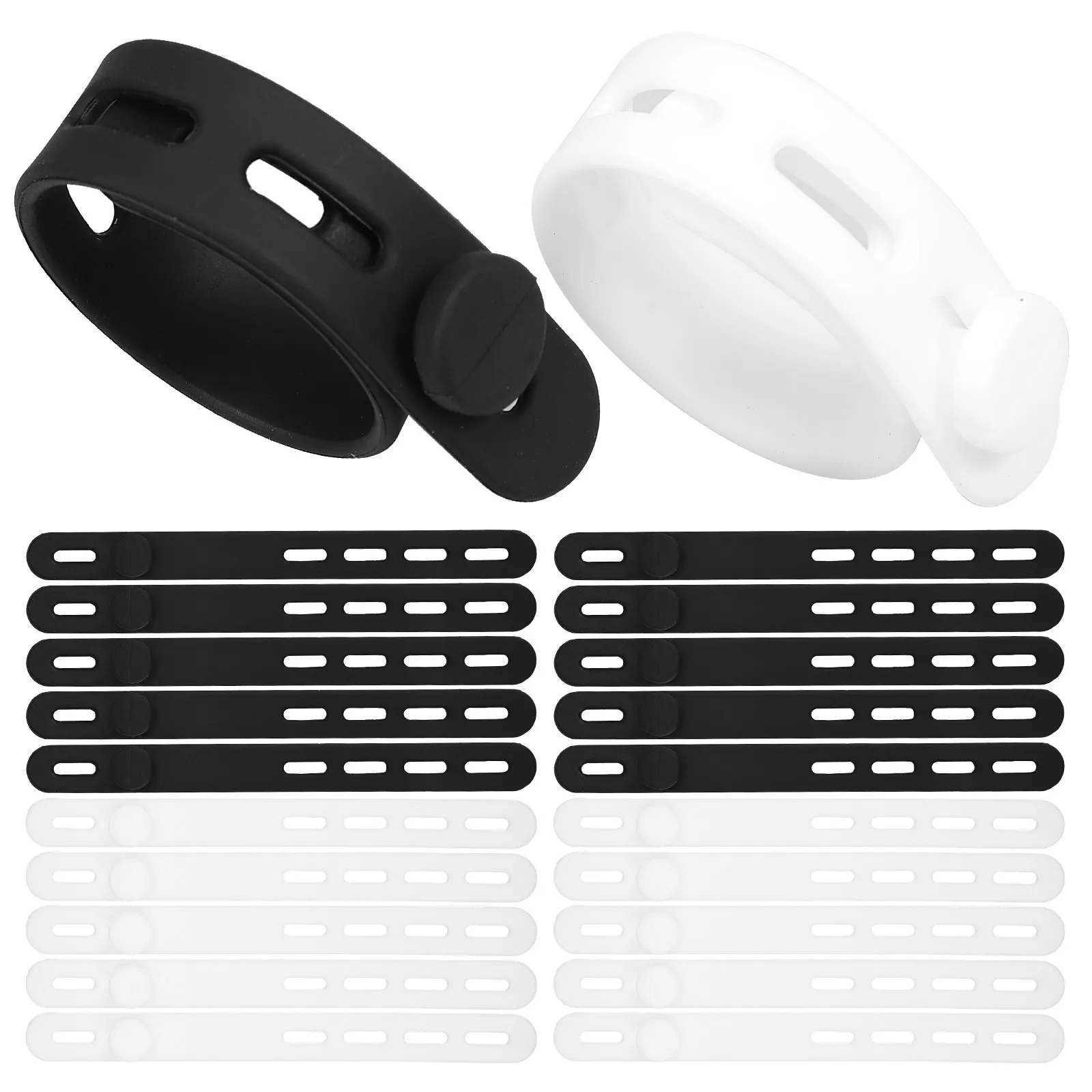 20Pcs 실리콘 케이블 타이 책상 케이블 관리용 재사용 가능한 유연한 코드 정리 도구 와이어 정리 홈 오피스 여행 데이터