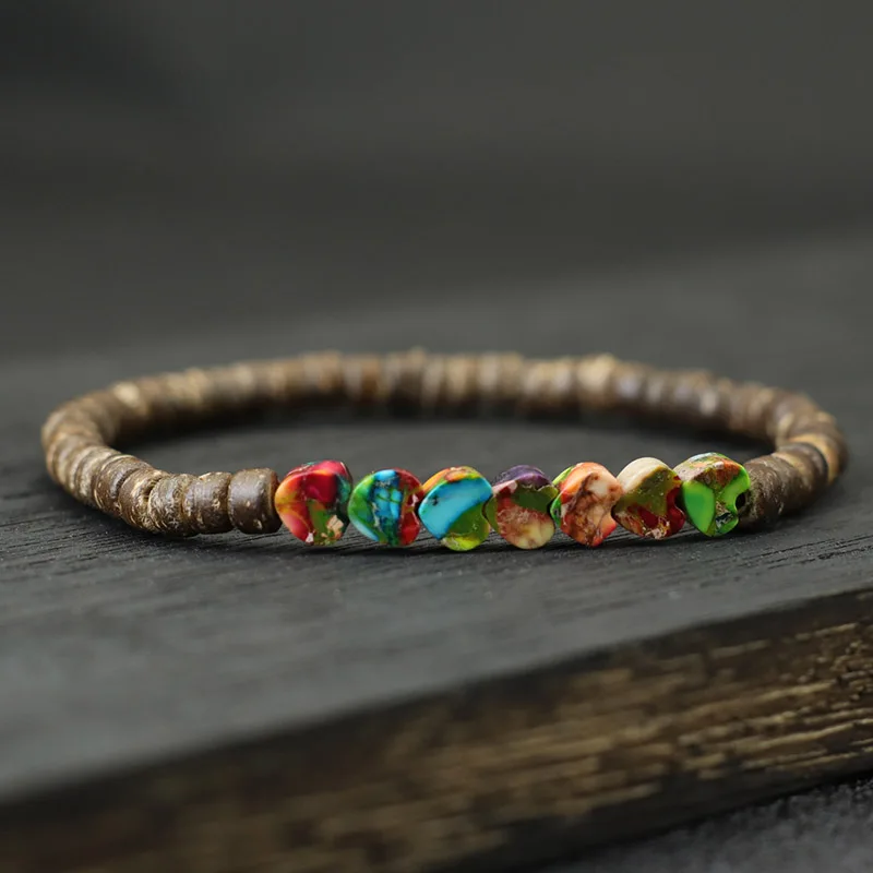 Multicolor Beaded Wooden Unisex Bracelet Bohemia Jewelry