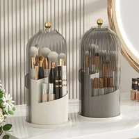 Makeup Brush Holder 360° Rotating Lipstick Eyebrow Pencil Holder Eye Shadow Storage Box Luxury Cosmetics Storage Box with Lid 1