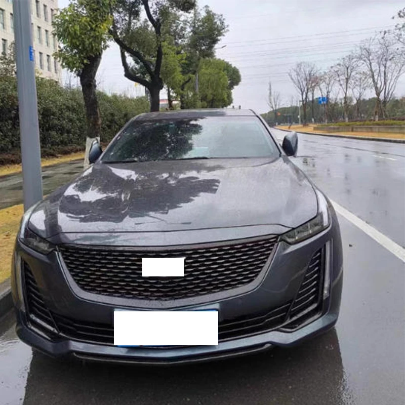 캐딜락 CT5 2020-2025 ABS 블랙 카본 파이버 커버 트림 샌드 배리어 스트립 그릴 엔진 후드 장식 몰딩