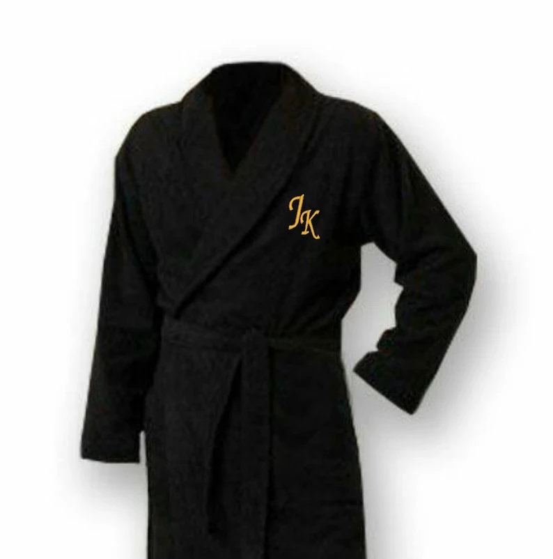 Personalised Name Embroidery Bathrobe Soft Terry Cloth Robe Personalized Spa Hotel Robes Winter Cozy Gift for Couple