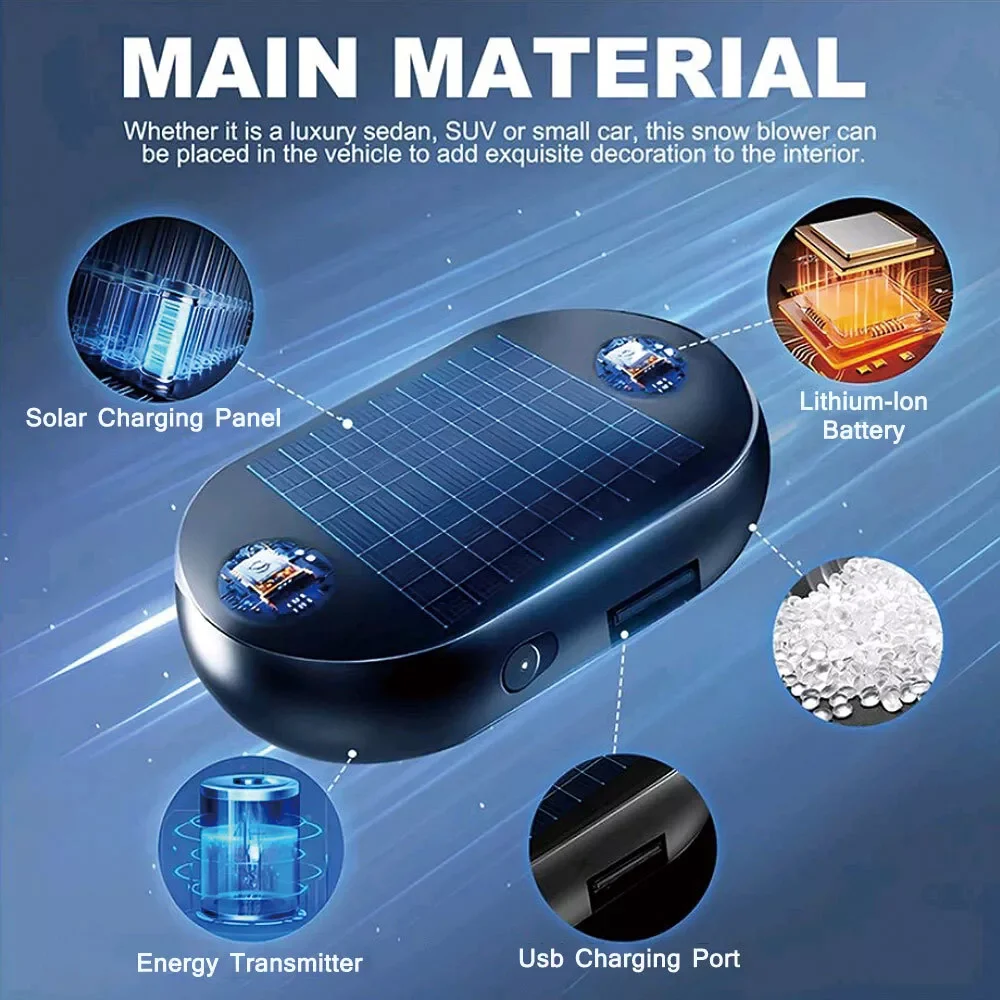 1x Portable Car Window Anti-Freezing Tool Solar Antifreeze Snow Removal Instrument Active Winter Deicing Device Car Defroster