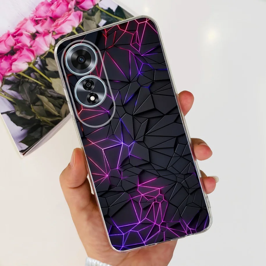 2024 New Stylish Flower Transparent Soft Silicone Slim Back Cover