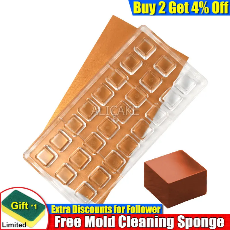 3d Polycarbonate Chocolate Molds Nuggets Cube Shape Tray Confectionery