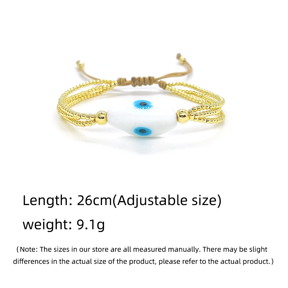 KKBEAD Boho 18K vergoldetes Armband mit bösem Blick für Damen, verstellbar, stapelbar, handgefertigt, Stretch-Schmuck, Geschenk – Detail 5