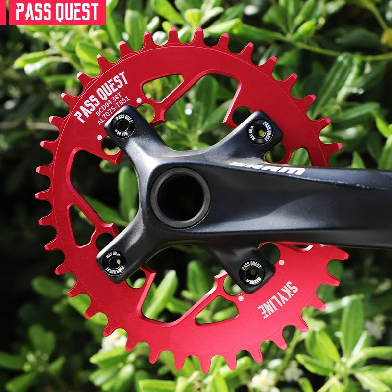 

PASS QUEST 94BCD VOAL MTB Road Bike Narrow Wide Chainring 28-38T Chainwheel Black Red Three Mount Monoplate Sprocket