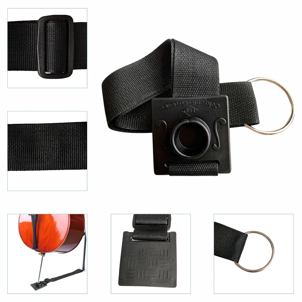 Anti Scratch Positioning Non Slip Pad With Strap Stand Cello Endpin Stopper Replacement Musical Instrument Practicing Holder
