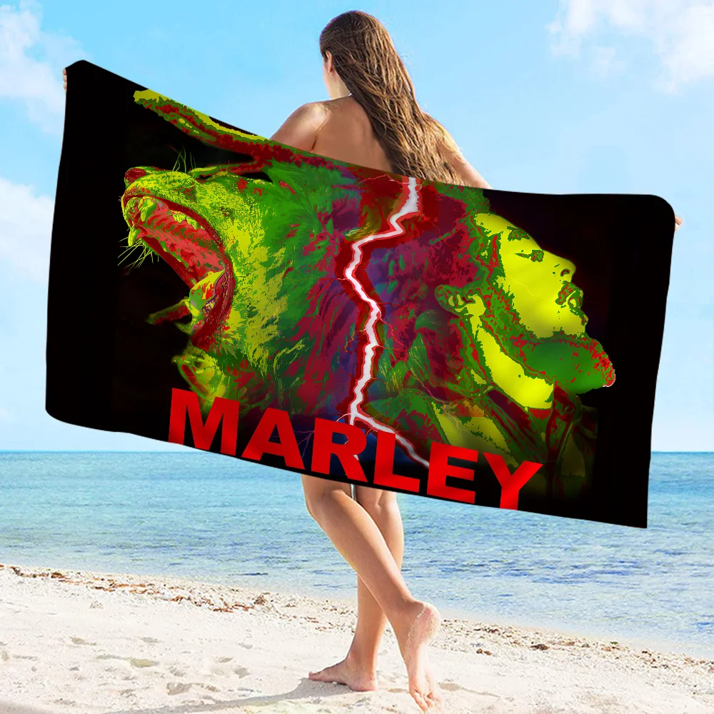 Bob Marley Reggae Music Jamaican Style Towel Microfiber Beach Towel Absorbent Quick dry Soft Yoga Swimming Resort Mountain