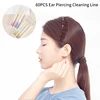 60pcs Pierced Ear Cleaning Herb Solution Paper Floss Hole Aftercare Tools Kit Disposable Earrings Cleaner 2