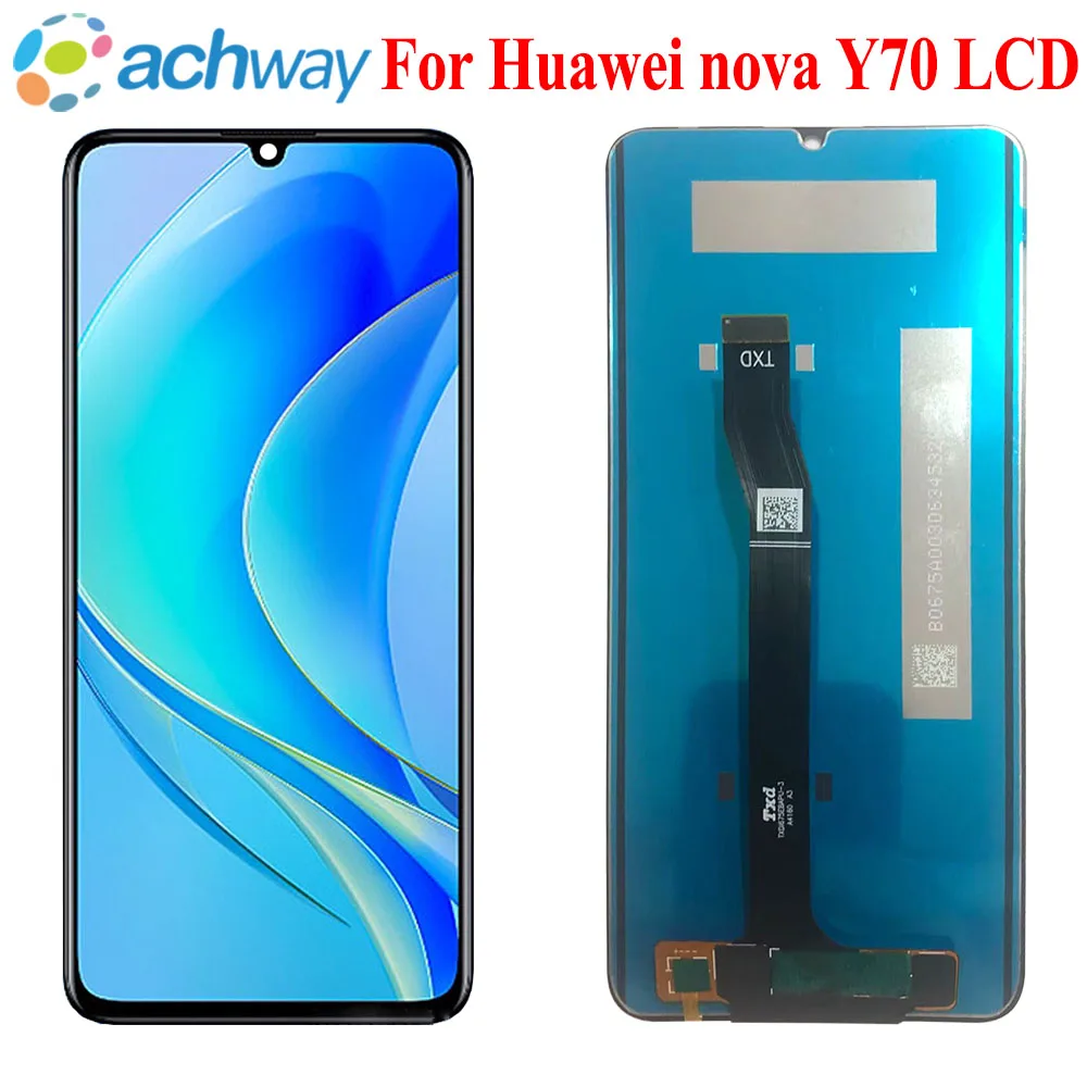 

Дисплей для Huawei nova Y70, ЖК-дисплей, сенсорный экран с рамкой для замены для Huawei nova Y70 Plus, задний ЖК-экран