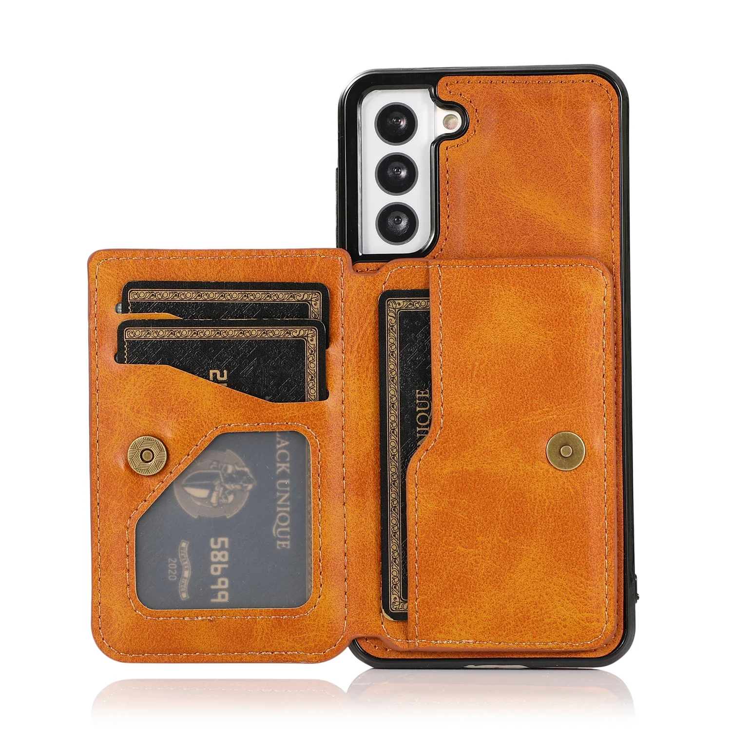 Leather Wallet Stand Case with Card Slots - Universal Fit
