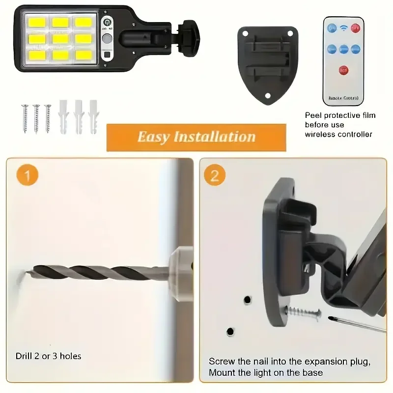 400000LM Solar LED Lights Outdoor 3 Mode Waterproof Motion Sensor Security Wall Street Lamp For Garden Patio Path