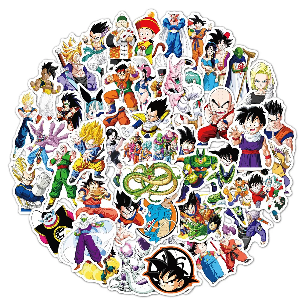 10/30/50/100pcs Dragon Ball Super Saiyan Son Goku Anime Stickers Cartoon Decal Laptop Motorcycle Phone Car Waterproof Sticker super dragon ball heroes world mission launch edition pc