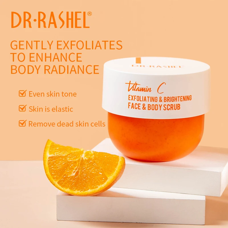 

DR.RASHEL Vitamin C Exfoliating Brightening Face Body Scrub Deep Cleansing Dead Skin Removal Cream Whitening Peeling Gel 250g