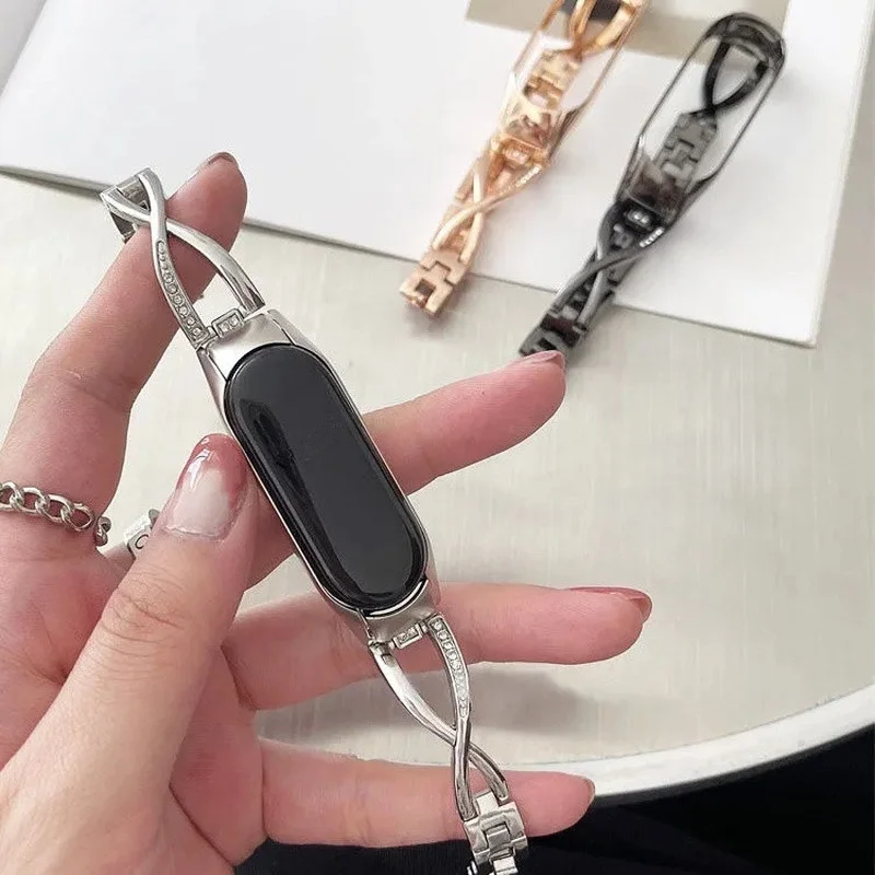 

For Xiaomi Band 7 6 Strap Stainless Steel Wristband for Xiaomi Mi Band 6 5 4 3 Watch Band Replacement Strap chain Bracelet band