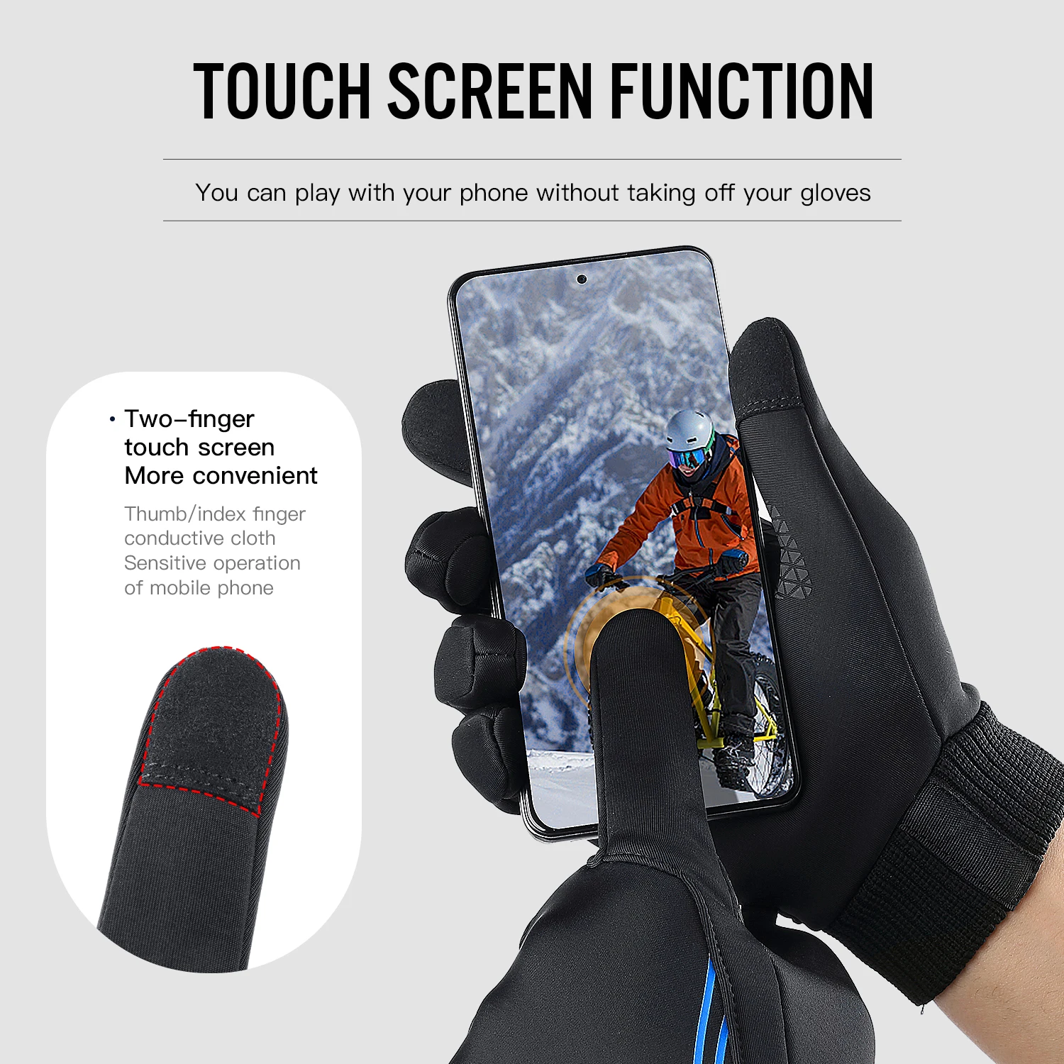 Winter Outdoor Sports Running Glove Warm Touch Screen Gym Fitness Full Finger Gloves For Men Women Sports Gloves