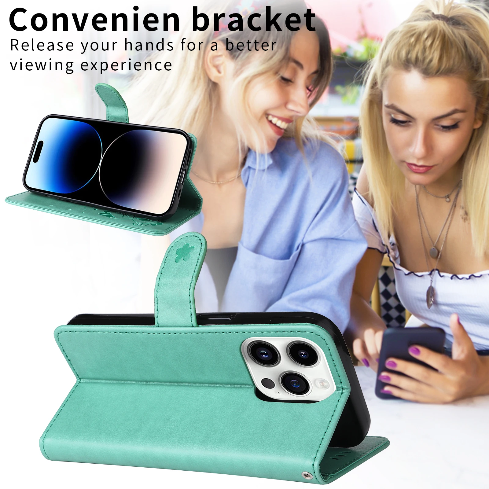 Magnetic Leather Phone Case with Flip Card Slot and Wallet Feature