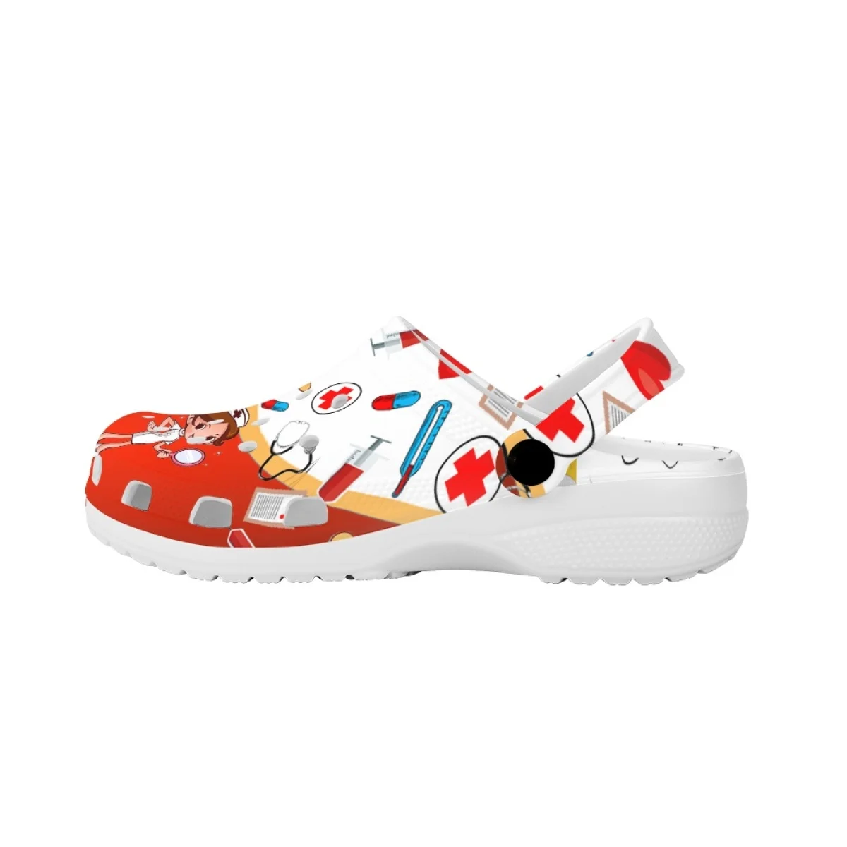 Cute Medical Nurse Girls Design Hole Shoes For Women Casual Slip-on Beach Clogs Lightweight Girls Nursing Sandals