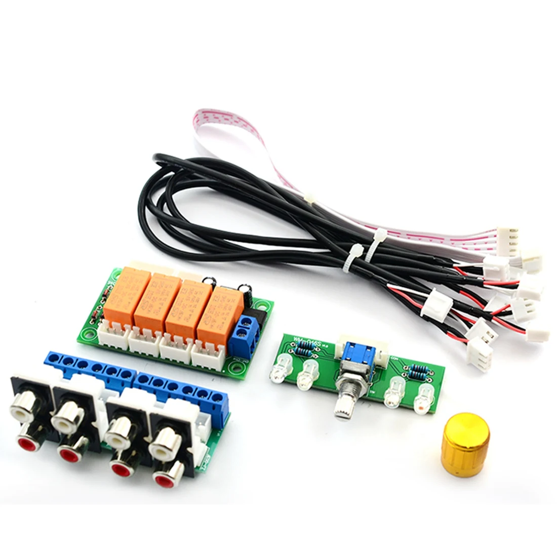 Relè 4-Way Audio Input Signal Selector Switching Rca Audio Input Selection Board Of Rotary Switching
