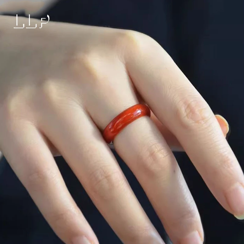 Universal Natural Red Agate Quartz Ring - Unique Design with Hypoallergenic Material