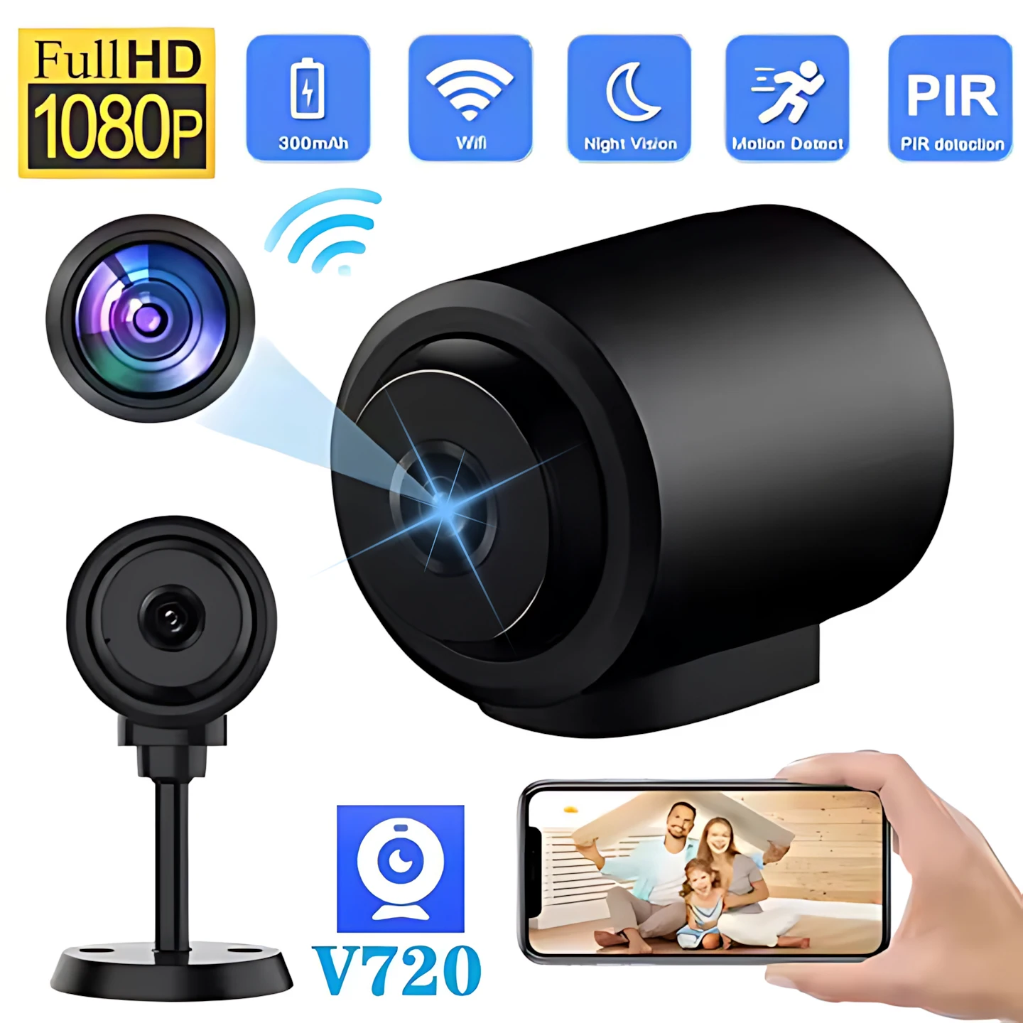Portable 4K Wifi Mini Security Camera