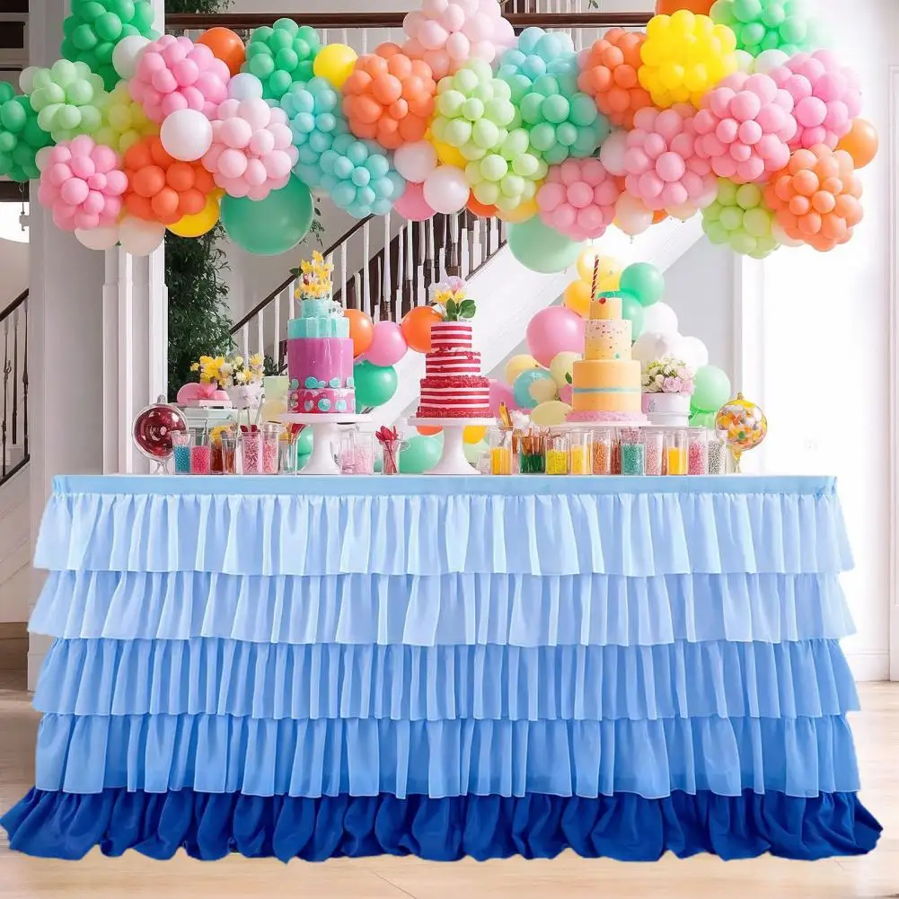 Children Birthday Party Supplies Table Skirt for Rectangle Round Tables Reusable for Ceremonies
