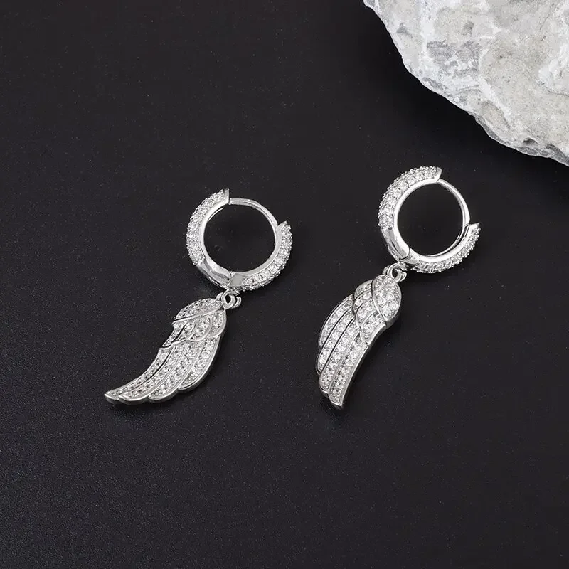 Iced Out Cz Hoop Earrings High-End Men\'s Hypoallergenic