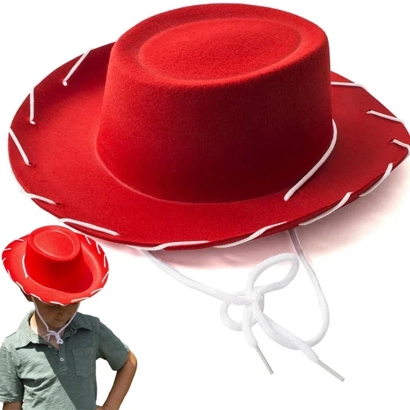 Enhanced Brown Red Adjustable Felt Cowboy Hat with Wide Brim for Outdoor Adventures and Parties