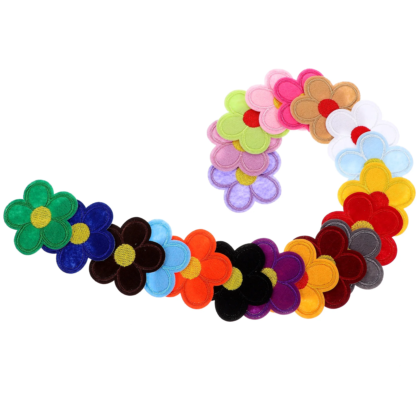 

40 Pcs Patch Iron Appliques for Clothing Fabric Patches Clothes Bathroom Decorations Sunflower Embroidered Polyester Bride