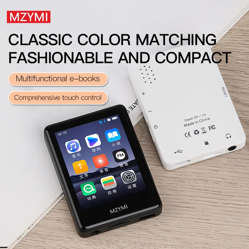 MZYMI S18 MP4 Player 2.4 Inch Touch Screen Portable HiFi Stereo Music E-book Learning MP3 Walkman Built-in Speaker