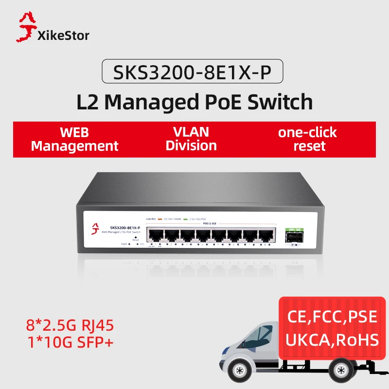 8-port 2.5G Managed PoE+ with VLAN, QoS, LACP, STP, IGMP, Multi-Gigabit Ports For High-Performance poe switch