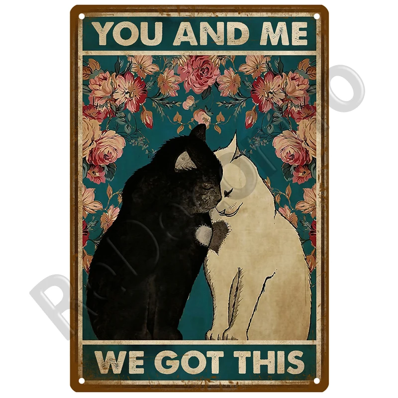 Retro Schwarz Katze Metall Vintage Poster Lustige Hund Wand Kunst Pet Zeichen Cafe Wandbild Plaque Metall Zeichen Zinn Zeichen Platte bad Home Decor – Detail 23