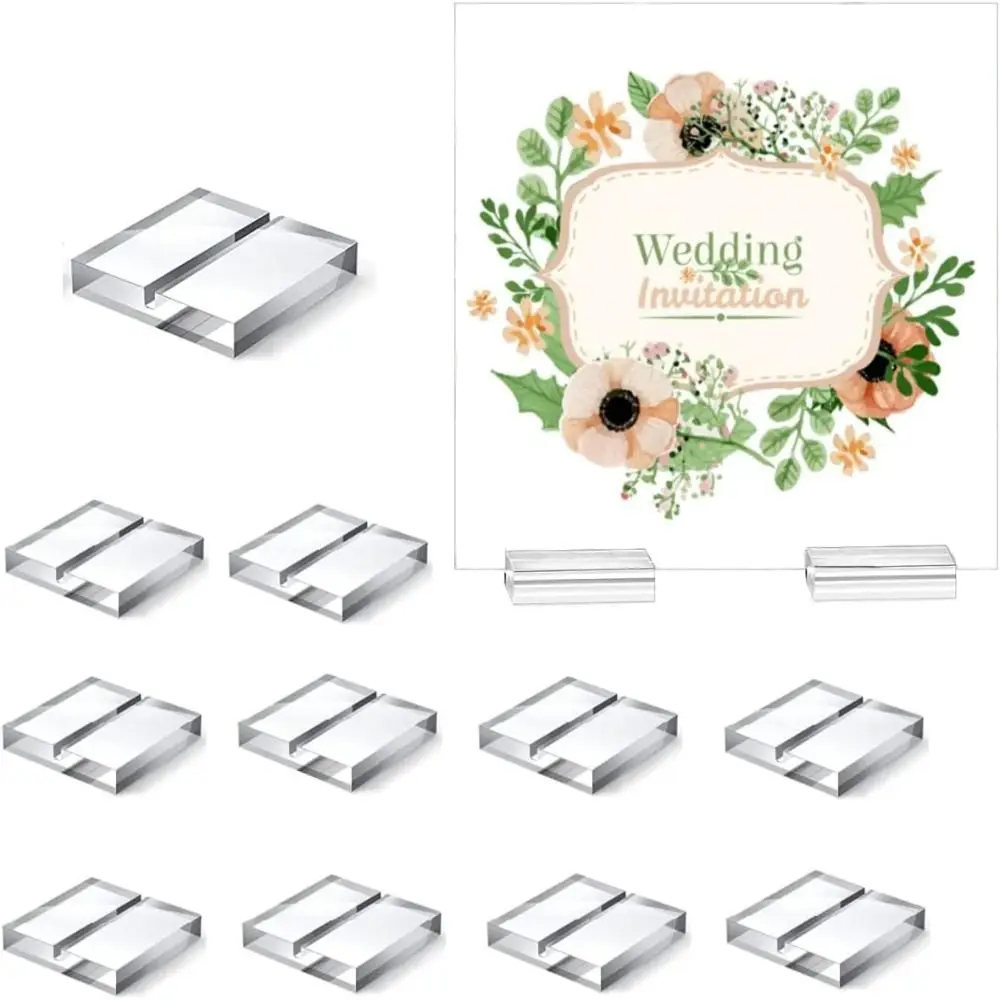 Acrylic Stands Place Card Holders Table Number Stands Clear Card Display Stand for Table Wedding Photos Office Home 1pcs
