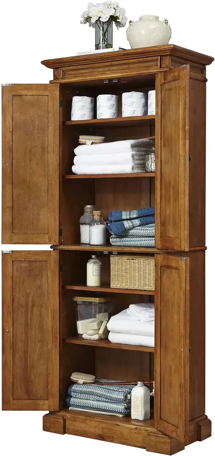 Storage Pantry with Drawer and Adjustable Shelves, Distressed Oak Oak, 72 Inches, High by 30 Inches Wide 4